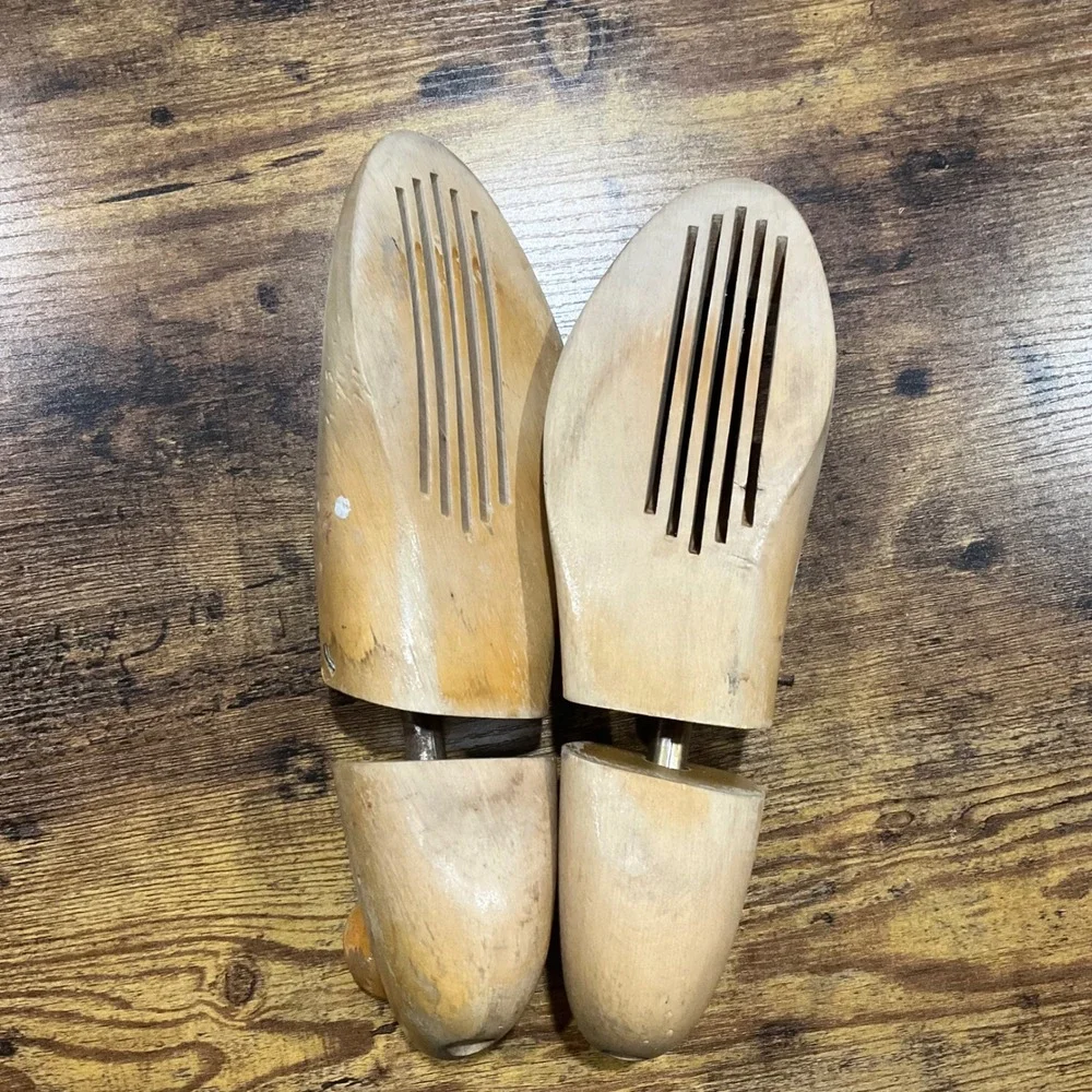Vintage Nadex Wood‎ Shoe Trees Size 9 Adjustable Split Toe Shoe Shapers Vented
